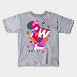 SWEET 3D Typography in Pink Kids T-Shirt